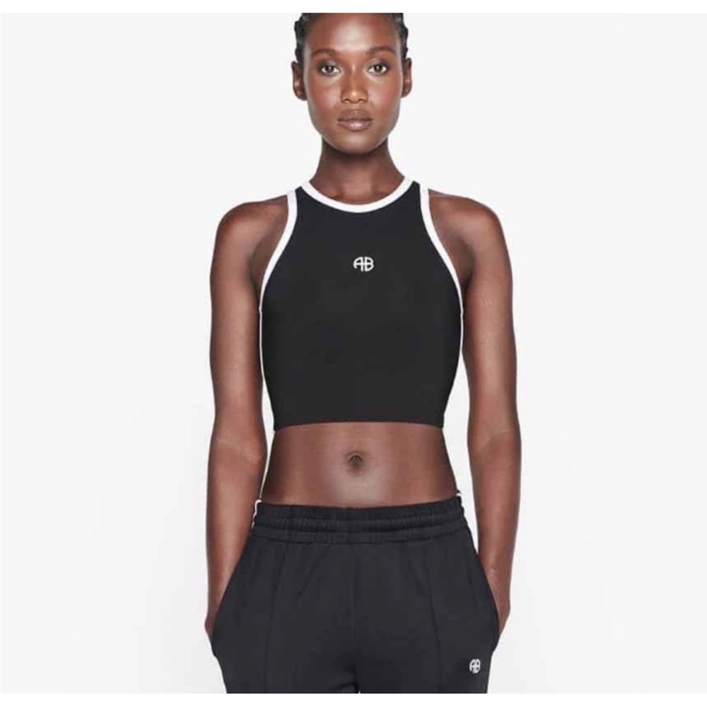 Sport Brett Tank in Black with White Stripe - Small